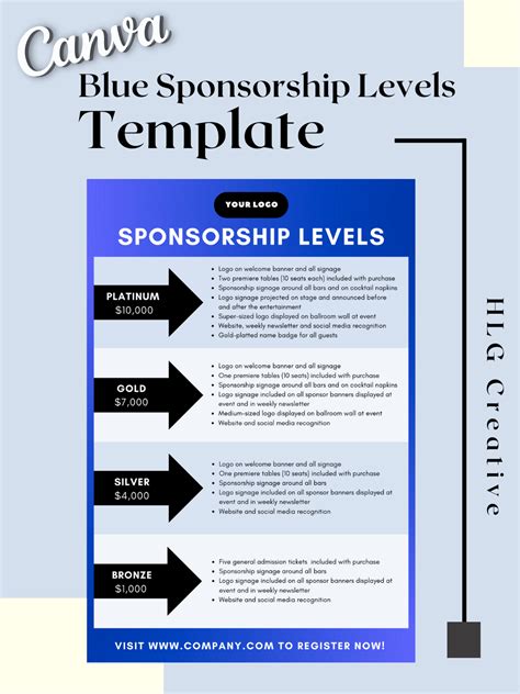 sponsor level template editable free